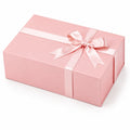 Boîte cadeau 30 x 20 x 10 cm en carton rose avec ruban en satin - style élégant