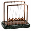 Berceau de Newton 30 cm en métal cuivré avec base marbrée verte - décoration de bureau